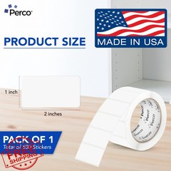 Perco Clear 1×2 Inch Labels 500 Roll