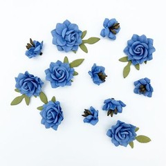 49 AND MARKET Cornflower Florets Paper Flowers 12pcs