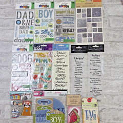 Mixed Lot Of 60 Pkgs NEW Scrapbook Embellishments Stickers Rub Ons Tags