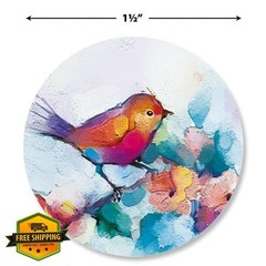 Brush Stroke Birds Envelope Seals 144 Stickers 4 Designs Round