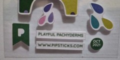 Pipstick Sticker Sheet Called «Playful Pachyderms» Oct 2021