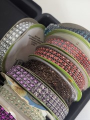 Rhinestone Trim & Adhesive Gem Roll Lot – Mixed Colors – Craft Scrapbook Decor)