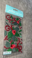 Jolee’s Christmas Red & Green Glitter Flourishes & Holly Scrapbooking Stickers