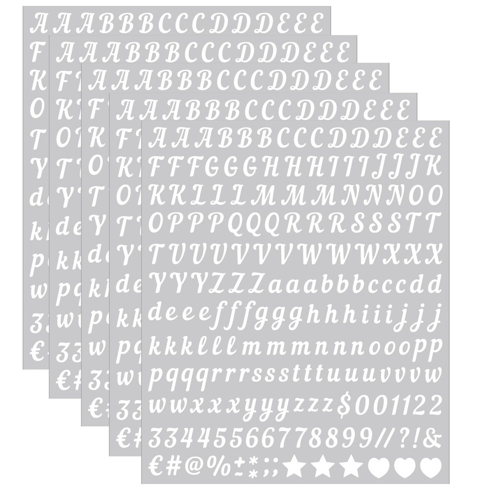 0.5 inch Small Letter Sticker, White Vinyl Self Adhesive inch,