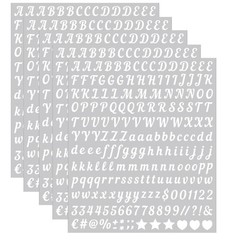 0.5 inch Small Letter Sticker, White Vinyl Self Adhesive inch,