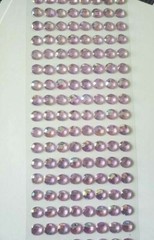 CraftbuddyUS 144 pcs x10mm(18 Stripes)Self Adh Faceted Round Gems,Color-AB LILAC