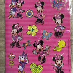 Disney Minnie Mouse Sticker Sheet Hot Stamp 8×10 Inch Daisy Duck Bows Flowers
