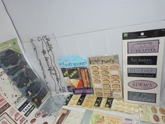 Lot Of 55 Mixed Brands Scrapbooking Supplies, Stickers, Sentiments, Etc.