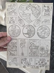 Vintage 80s Color Your Own Stickers Sheets Lot Of 13 Pgs Rainbows Bears Unicorns
