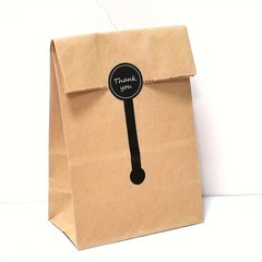 100Pcs Black Thank You Stickers for Pudding Bottles Baking Boxes Handmade Craft