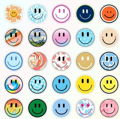 Colorful Cartoon Smiling Stickers for Kids Classroom Rewards