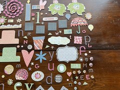 Basic Grey Scrapbook Paper Craft Embellishments Over 130 Pieces! Adhesive Crafts