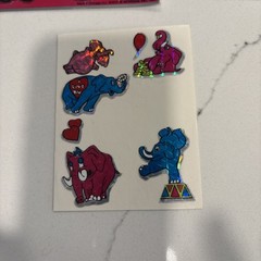 Vintage stickers 80s lot. Unicorns, Elephants, Frogs. Mixed Brands.