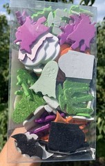 Halloween Foam Craft Stickers 100+Total-Bats/Pumpkins/Skeletons/Bat/Witches Hats