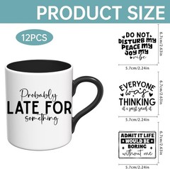 12 Sheets of Sarcastic UV DTF Stickers – Easy Application for Mugs & Glasses