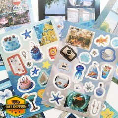 Teoippv Japanese Sticker Book Glass Dream 20 Sheets