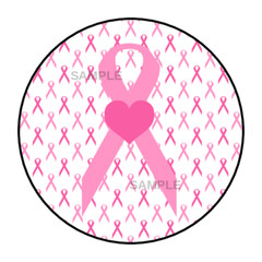 Pink ribbon stickers, labels, tags, envelope seals, Breast cancer awareness