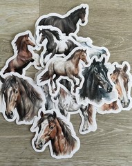 12 Noble Horses Junk Journal Stickers Scrapbook Western Ephemera