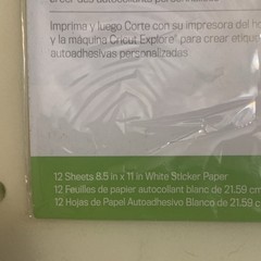 Cricut Printable Sticker Paper 12 Sheets White and 12 Sheets of Clear, 8.5×11”