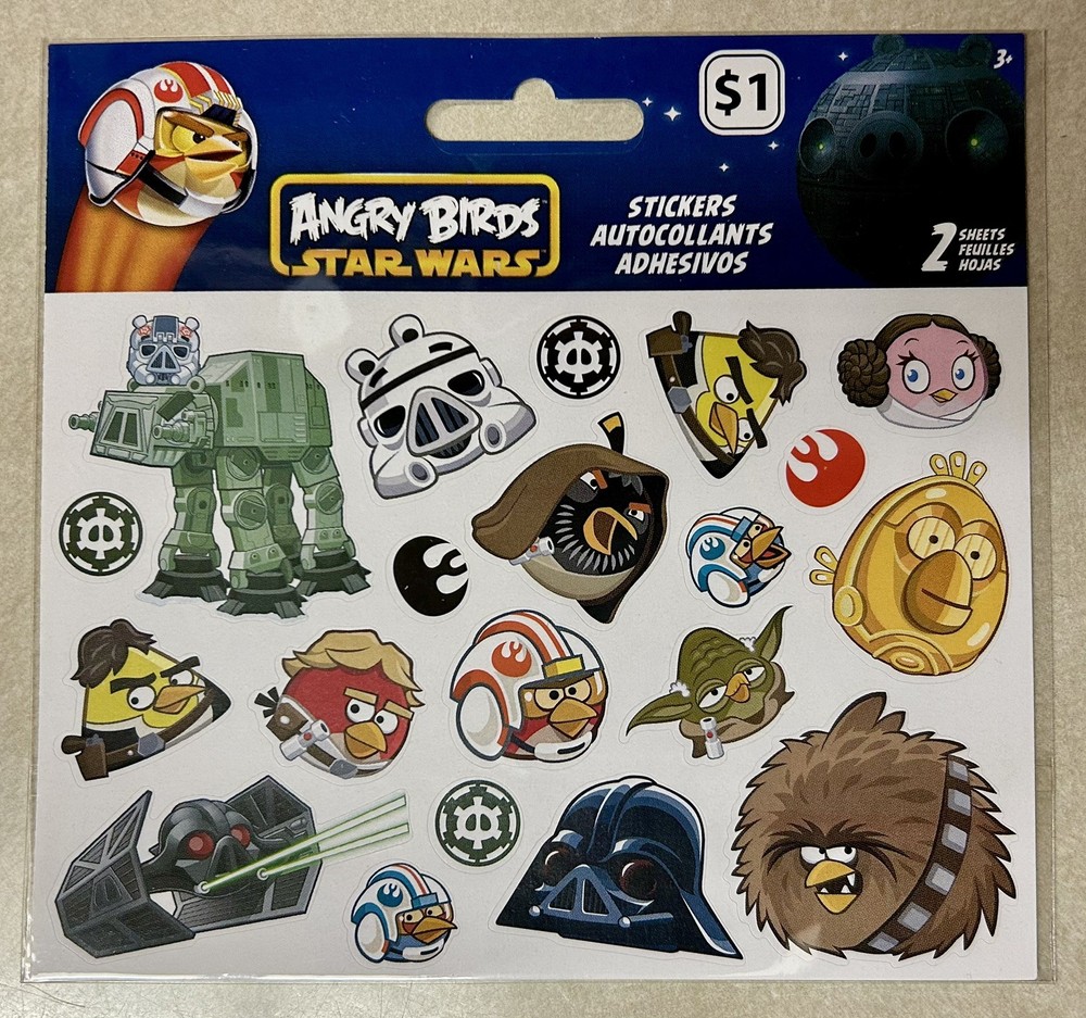 2012 Angry Birds Star Wars Stickers (40) Set Sandy Lion New Sealed Chewbacca￼