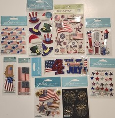 Lot Of 10 JOLEE’S BOUTIQUE K&Co Dimensional Scrapbooking Stickers USA PATRIOTIC