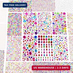 10000PCS+ Gem Stickers, Rhinestone Stickers for Crafts, Self-Adhesive Bedazzling