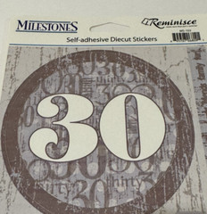 Milestones Reminisce Self-Adhesive Die Cut Stickers 30 Birthday Party MS103 NEW