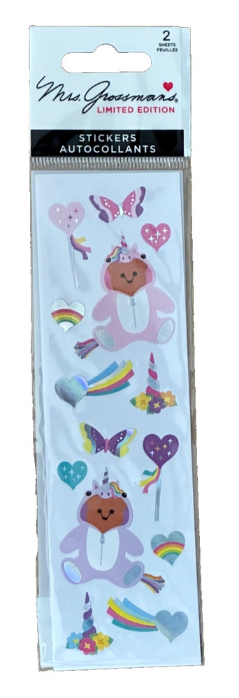 Ltd. Edition + Rare Mrs Grossman’s Reflections FANTASY BEAR~Rainbow~2 Sheets~NIP