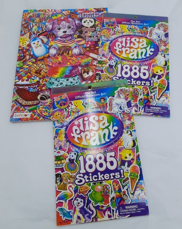 Lisa Frank Two 2nd Official Collectors Set 1885 Stickers & Coloring Book