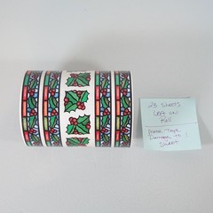 Vintage Frances Meyer Stained Glass Holly Border Sticker Roll Lot of 23 Sheets