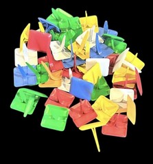 Lot Of 44 Large Metal Square Brads Embellishments Scrapbooking Bright Colors