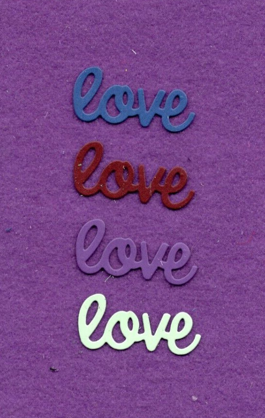 WORD LOVE die cuts scrapbook cards