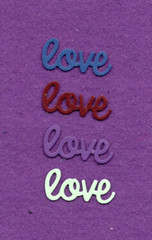 WORD LOVE die cuts scrapbook cards