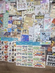 Large Scrapbook Sticker And Embellishment Lot 60 Packs New Stickers Loose Sheets