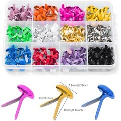 180 Pieces Brads Paper Fasteners, 12 Colors Metal Mini Brads for DIY Crafts