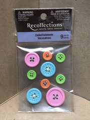 Recollections-Fun ADHESIVE BUTTONS-9PC SET-134918