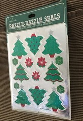 New Sealed VTG 1982 Hallmark Razzle Dazzle Christmas Tree Poinsettia Stickers