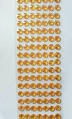 CraftbuddyUS 112 pcs x12mm(16 Stripes)Self Adh Pointed Round Gems,Color-AB GOLD