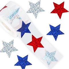 500 Pcs 4Th of July Stickers 1In American Sticker Fourth of July Label Red