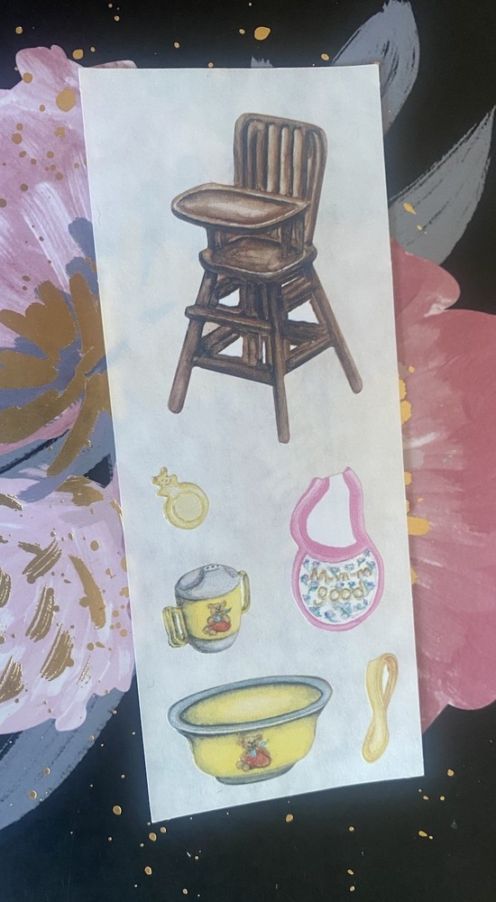 Vintage Creative Memories Baby Seat Sticker Strip 2×5 Inches