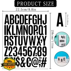 SXDMHYB Black Letter Number Stickers 2 Inch