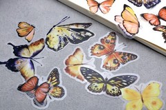 yellow butterfly sticker | yellow black butterfly beautiful themed PET