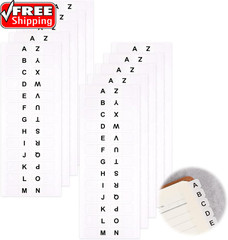 A-Z 26 White Letters Tabs Sticky Alphabet Tabs, 260 Pcs Self Adhesive Page Tabs