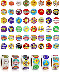 3000 Pcs Reward Stickers for Teachers, 6 Rolls of Motivational Stickers for Kids