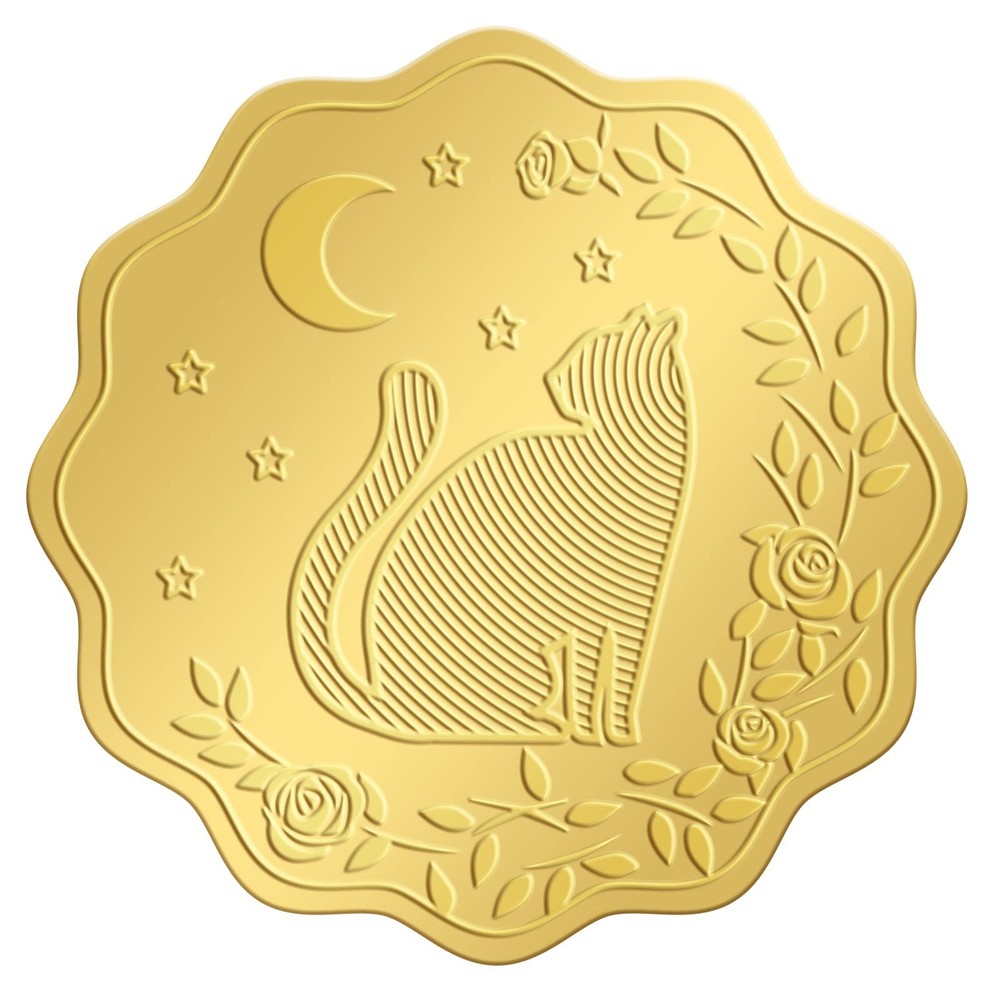 100pcs Gold Foil Stickers Embossed Certificate Seals Self-Adhesive Stickers M…