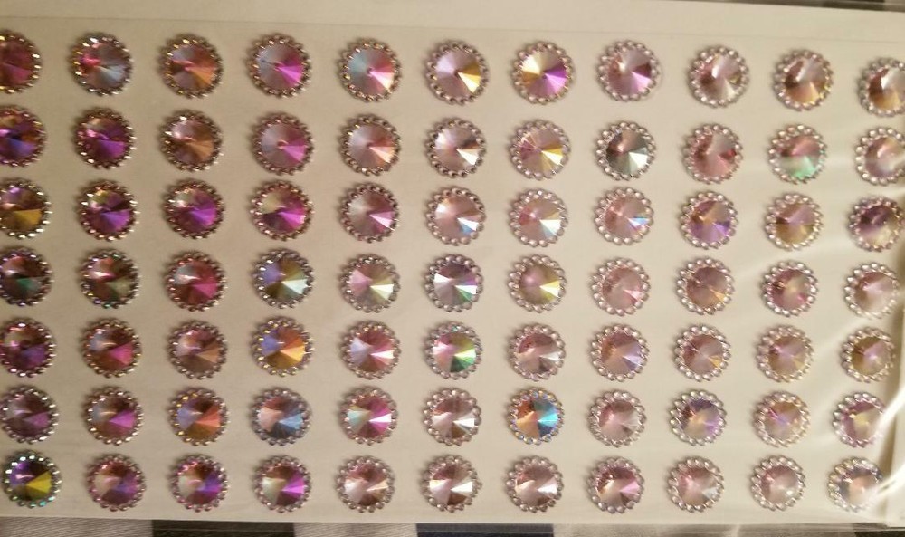 CraftbuddyUS CB111 – 112 pcs x 10 mm Aurora Borealis Beaded Gems, Color – Pink