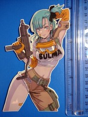 Dragon Ball Bulma sticker, anime girl laminated glossy vinyl waterproof