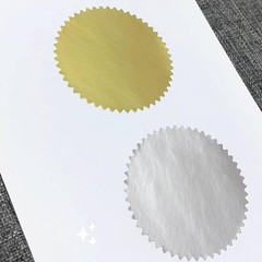 200 Pack, Gold Foil Seal Stickers for Certificates – 2″ Diameter