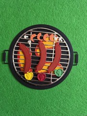 1 Barbecue Grill With Foods For summer Days Cardstock die cuts scrapbook cards