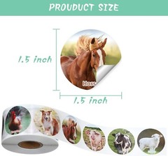 600 Pcs Realistic Farm Animal Stickers for Kids Classroom Barnyard Party Favor